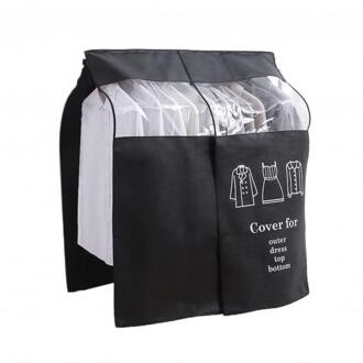 Stofdicht Niet-geweven Stof Opknoping Doek Garderobe Pak Jas Transparant Venster Stofkap Kleding Protector Kledingstuk Pak Jas zwart