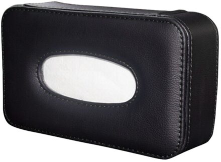 Stofdicht Ruimtebesparend Tissue Doos Universele Hoofdsteun Opknoping Auto Achterbank Eenvoudige Installatie Anti Slip Servet Houder Rugleuning zwart