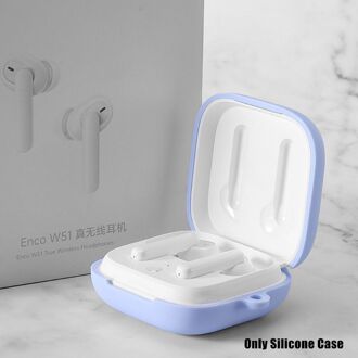Stofdicht Siliconen Beschermhoes Volledige Oortelefoon Cover Voor Oppo Enco W51 Draadloze Bluetooth Koptelefoon X6HB lucht blauw