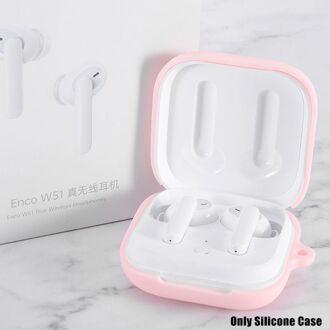 Stofdicht Siliconen Beschermhoes Volledige Oortelefoon Cover Voor Oppo Enco W51 Draadloze Bluetooth Koptelefoon X6HB roze