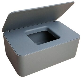 Stofdicht Tissue Opbergdoos Case Natte Doekjes Dispenser Houder Met Deksel Voor Thuis Bureau Auto FKU66 grijs