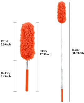 Stofdoek Accessoires Microfiber Afstoffen Borstel Verlengen Stretch Veer Thuis Dust Cleaner Auto Meubels Huishoudelijke Borstel oranje