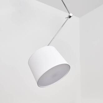 Stoffen plafondlamp Jolla met wandbeugel wit, chroom