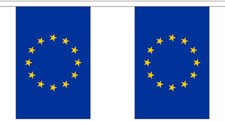 Stoffen vlaggenlijn Europa 3 meter - Vlaggenlijnen Multikleur