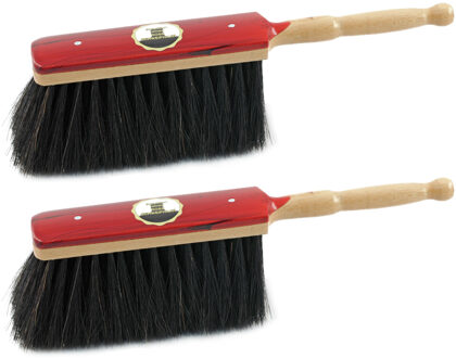 Stoffer - 2x stuks - Rood Gelakt - Zacht Paardenhaar - Handveger