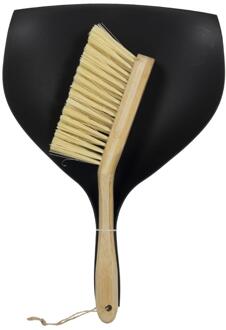 Stoffer en blik bamboe/zwart