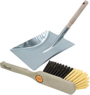 Stoffer en blik grijs/zilver van metaal voor binnen