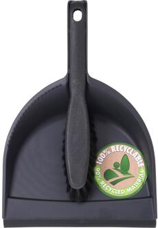 Stoffer en blik kunststof zwart