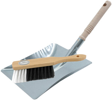 Stoffer en blik lichtbruin/zilver van verzinkt metaal voor binnen - Stoffer en blik Zilverkleurig