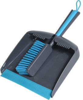 Stoffer en blik van kunststof - grijs/blauw - Schoonmaken - Binnen vegen