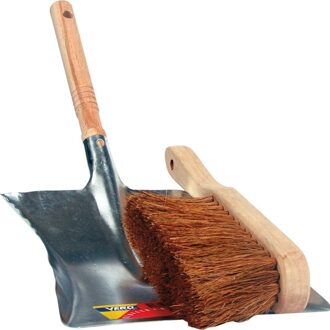 Stoffer en blik - verzinkt metaal - kokos