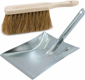 Stoffer en blik zilver van verzinkt metaal en kokosvezel voor binnen en buiten