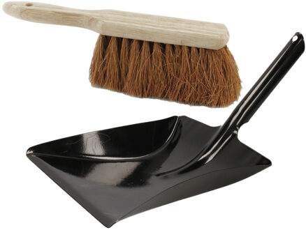 Stoffer en blik zwart van kokosvezel en metaal voor binnen en buiten