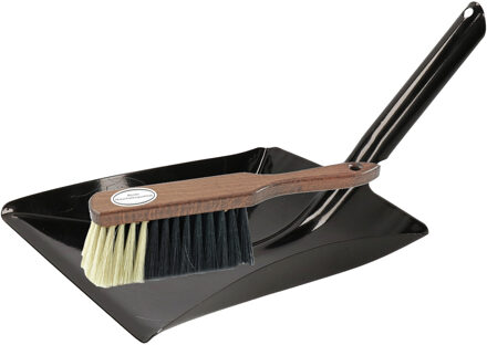 Stoffer en blik zwart van metaal voor binnen