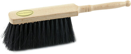 Stoffer/handveger - Blank gelakt met zwart paardenhaar - extra volle vezels - 30 cm