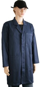 Stofjas - navy blauw - volwassenen - katoen - 300 grams - lab jas - werkjas