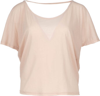 Stofroze gedrapeerde top Rosé - L