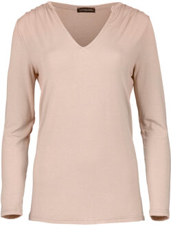 Stofroze Jersey V Hals Top Rosé - S