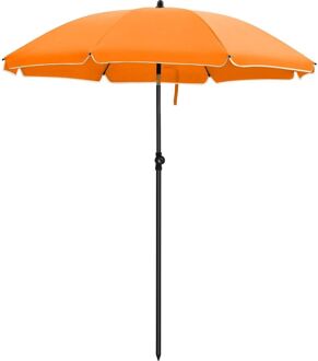 Stok Parasol, 160 cm Diamter, ronde / achthoekige tuinparasol van polyester, kantelbaar, met draagtas - Oranje