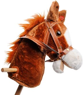 Stokpaard bruin met geluid - bont