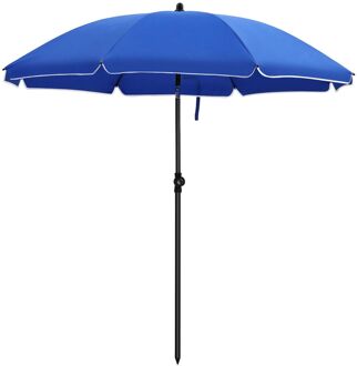 Stokparasol - Ø 160 cm - achthoekig - kantelbaar - met draagtas - blauw