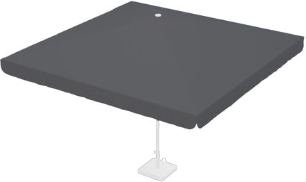 Stokparasoldoek Rhino 400x400cm vierkant dark grey met volant (polyester)