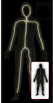 Stokpoppetje/stickman kostuum - Glow in the dark - voor volwassenen - One size