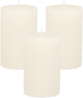 Stompkaars - 3x - wit - 5 x 8 cm - klein rustiek model - cilinderkaars - kaars