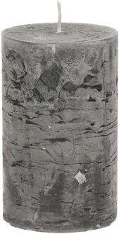 Stompkaars/cilinderkaars - antraciet - 5 x 8 cm - klein rustiek model