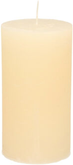 Stompkaars/cilinderkaars - ivoor wit - 7 x 13 cm - rustiek model