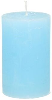 Stompkaars/cilinderkaars - licht blauw - 5 x 8 cm - klein rustiek model - Stompkaarsen