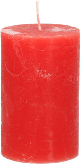Stompkaars/cilinderkaars - rood - 5 x 8 cm - klein rustiek model
