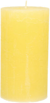 Stompkaars - geel - 7 x 13 cm - rustiek model - cilinderkaars - kaars