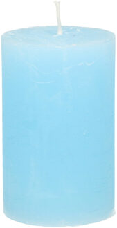 Stompkaars - lichtblauw - 5 x 8 cm - klein rustiek model - cilinderkaars - kaars