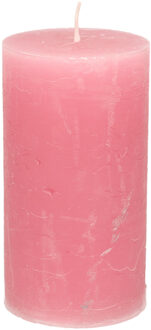 Stompkaars - oudroze - 7 x 13 cm - rustiek model - cilinderkaars - kaars