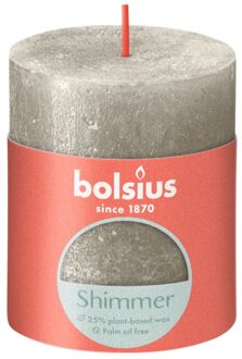 Stompkaars Shimmer Champagne - Ø68 mm - Hoogte 8 cm - 35 Branduren Goudkleurig