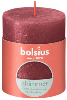 Stompkaars Shimmer Red - Ø68 mm - Hoogte 8 cm - Rood - 35 Branduren