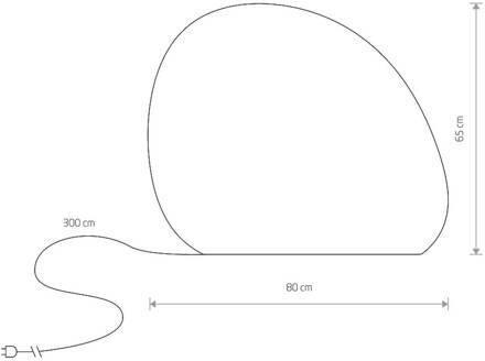 Stone L buitenlamp, 80 x 65 cm, wit, kunststof, IP44