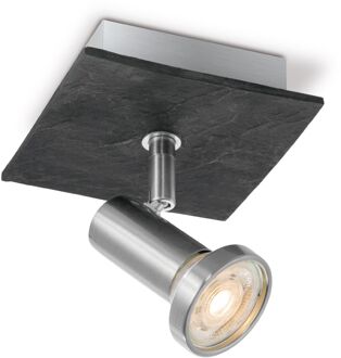 Stone LED Opbouwspot - Mat staal Zwart