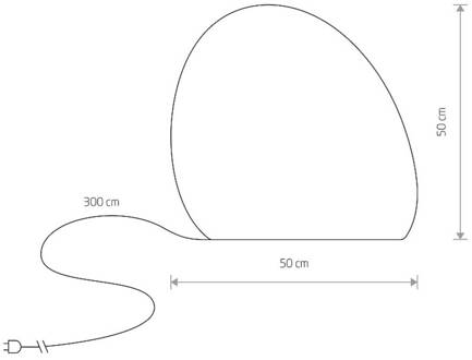 Stone M buitenlamp, 50 x 50 cm, wit, kunststof, IP44