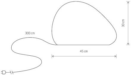 Stone S buitenlamp, 45 x 30 cm, wit, kunststof, IP44