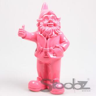 Stoobz Design Stoobz Kabouter duim omhoog fuchsia 31cm roze