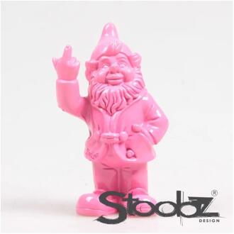 Stoobz Design Stoobz kabouter f*ck you fuchsia 10cm roze