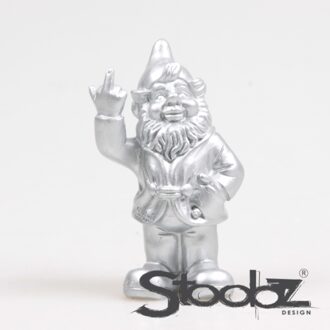 Stoobz Design Stoobz kabouter f*ck you zilver 10cm