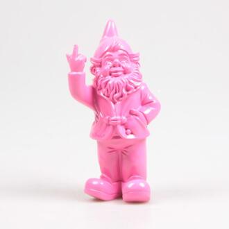 Stoobz Polystone Beeld Kabouter F*ck You Fuchsia 20cm roze