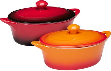 Stoofpan porselein met deksel 600ml verschillende