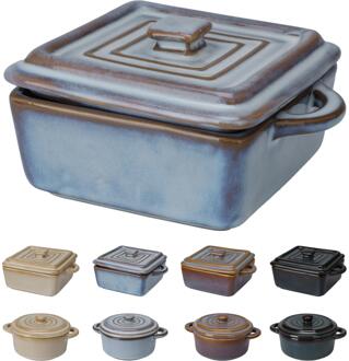 Stoofpannetje aardewerk vierk. of rond Assorti