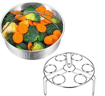 Stoomboot Mand Met Ei Stoomboot Rack Voor Instant En Snelkookpan Accessoires Groente Stoom Rack Stand Past 5,6,8 Qt Drukniveau