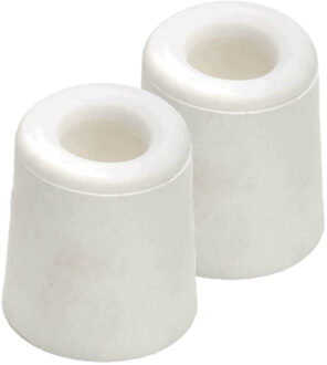 Stoot rubber Deurstopper - 5x stuks - wit - rubber - 3 x 3 cm - deurbuffer