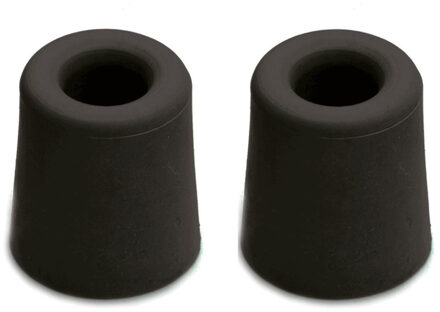 Stoot rubber Deurstopper - 5x stuks - zwart - rubber - 3 x 3 cm - deurbuffer